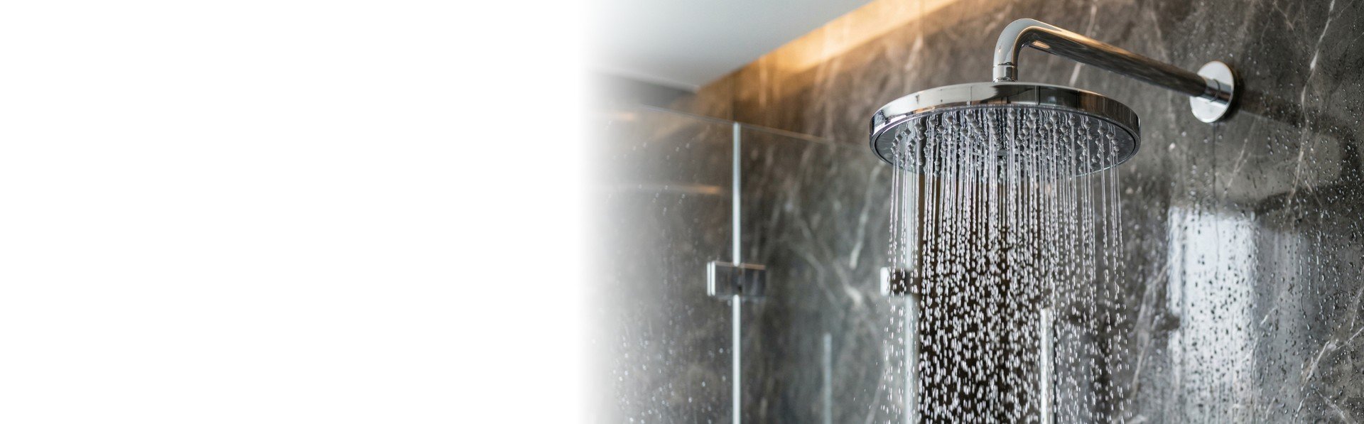 running water shower head